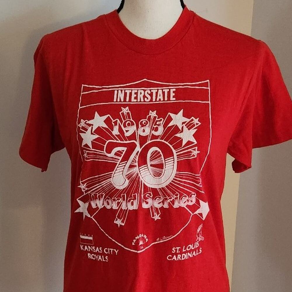 80s 1985 Interstate World Series Kansas City Royals Cardinals single stitch Tee